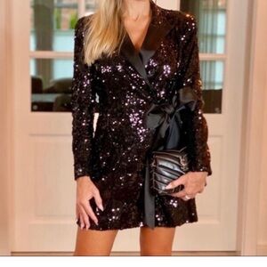 Zara Black Sequin Mini Dress